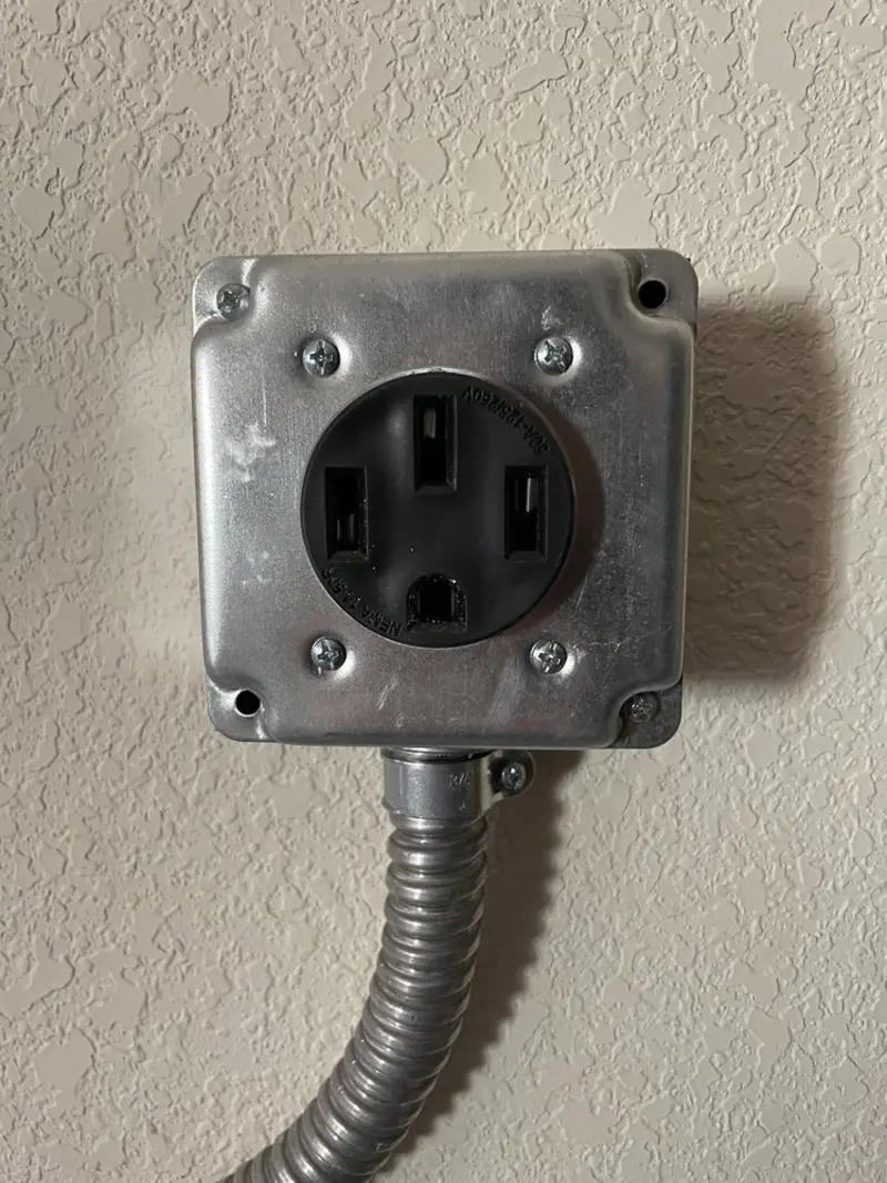 NEMA 14-50 outlet installed for Smart Home Electrical in Chisholm